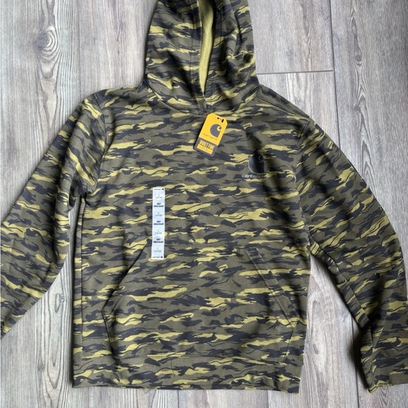 Carhartt Other - NWT- Carhartt Boys Camo Hoodie Graphic Long Sleeve Sweatshirt Logo Size L 14/16